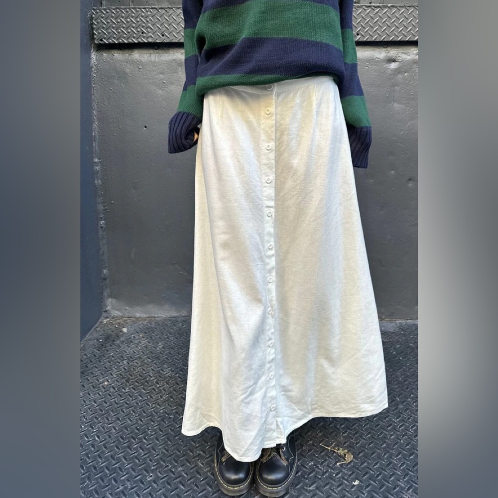 Brandy Melville cream Safa button up skirt